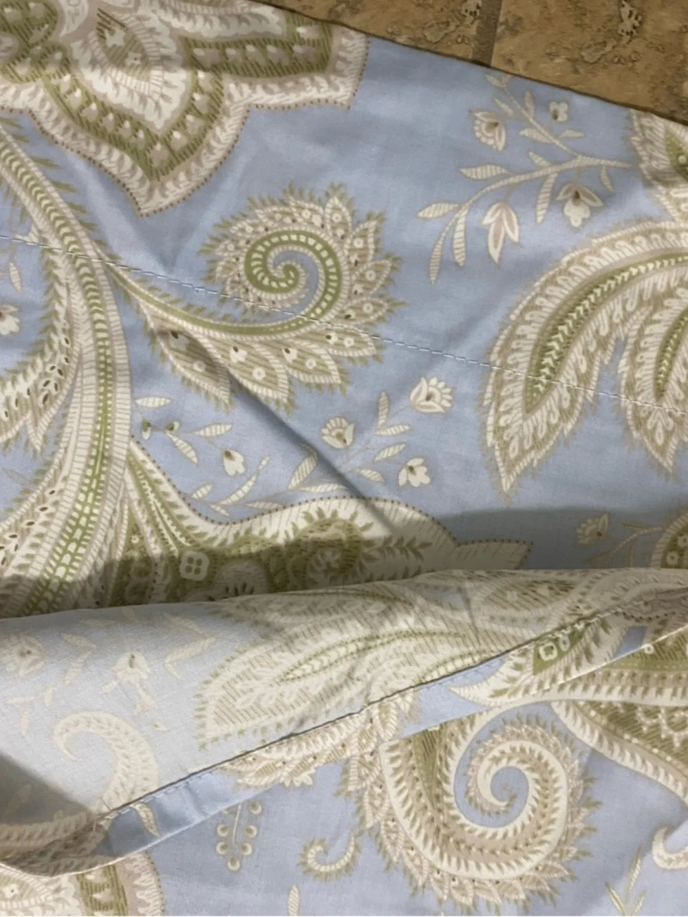 Earl & Wilson Pakistan Made Light Blue  Paisley Floral 1 King Size Pillow Sham